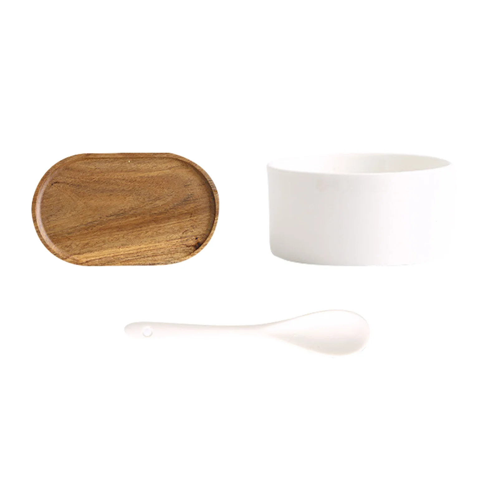 Japanese Style Wooden Pallet Set Gift Home Party Oval Wood Serving Tray Spoon Bowl Display Shooting Props | Дом и сад