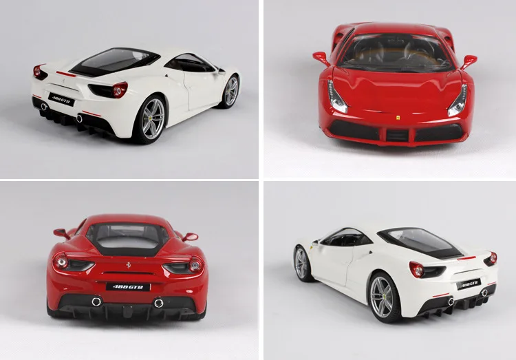 1 чем 18 Ferrari Модель Автомобиля Ferrari 488 GTB модель сплава Модель автомобиля украшение автомобиля