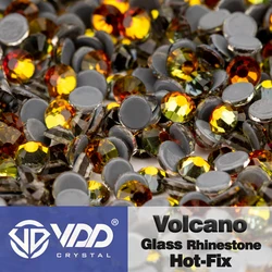 Multi - Color Glass Crystal Hot Fix Rhinestones - SS30 - 288Pcs (062 Volcano)