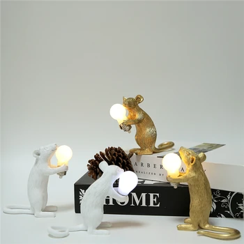 

Nordic Resin Animal Night Light Mouse Bedroom Decor Children Kids Lamp Mickey Mouse LED Night Lights Home Decor Bedside Lamp