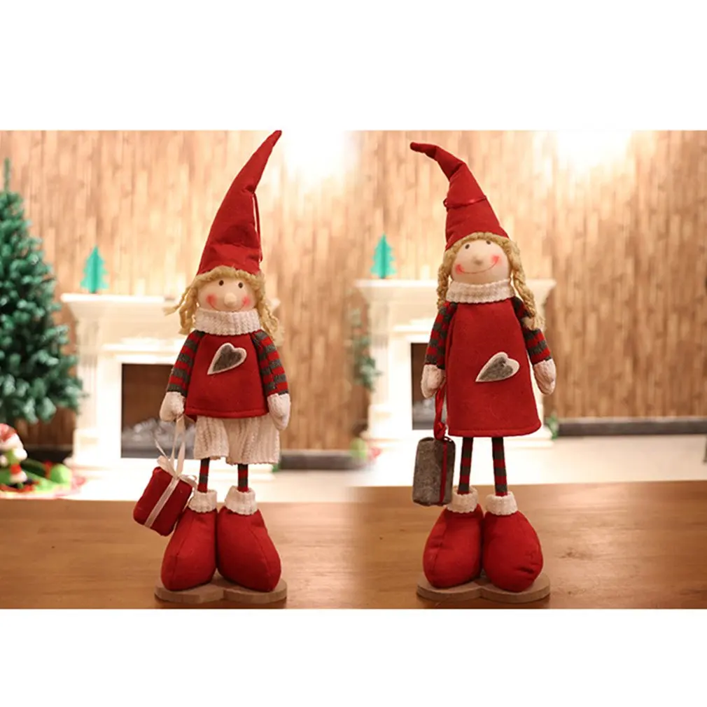 Christmas Elf Figurine Christmas Doll Santa Claus Elf Male And Female Doll Christmas Decoration Doll