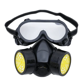 

Full Face Respirator Gas Mask Safety Chemical Anti-Dust Filter Military Eye Goggle Set Workplace Safety Protection 2pcs filter