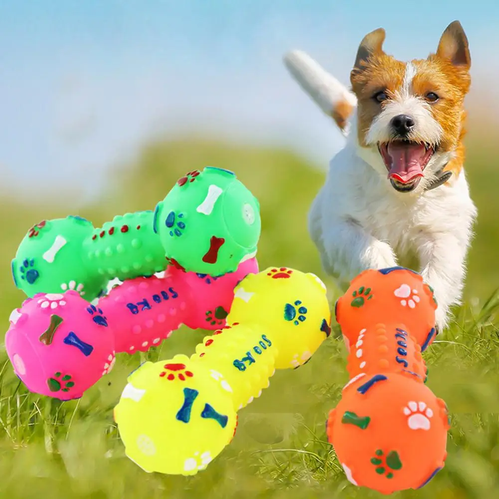 Pet Cat Dog Puppy пунктирная гантель в форме кости скрипучие жевательные игры