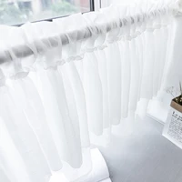 CITYINCITY double layers Curtain for kitchen White Half Transparent Sheer Tulle Short  Curtain for bar Home Decor  Customized 2