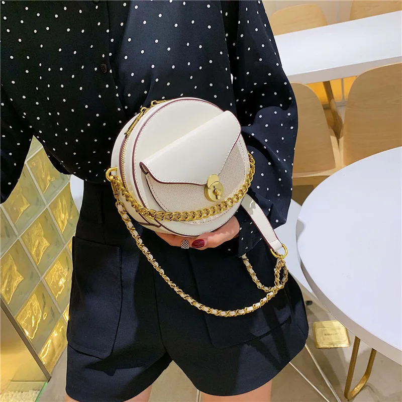 

2019 new Korean version summer small fresh small round bag ins single shoulder slant chain bag
