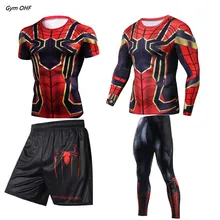primavera y otoño, #12 ropa deportiva para gimnasio Chándal de superhéroe con estampado 3D para hombre traje de corredor conjunto de 3PC para correr 