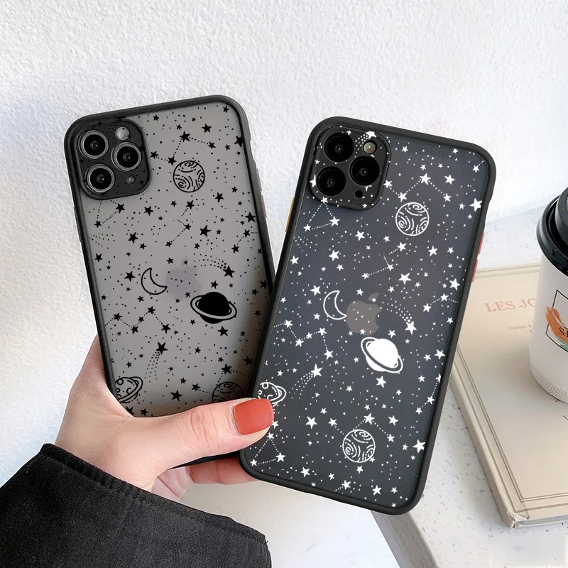 Phone-Case Coque Back-Cover Planet Stars Shockproof Cartoon Cute for 11 PC Clear 6S XR