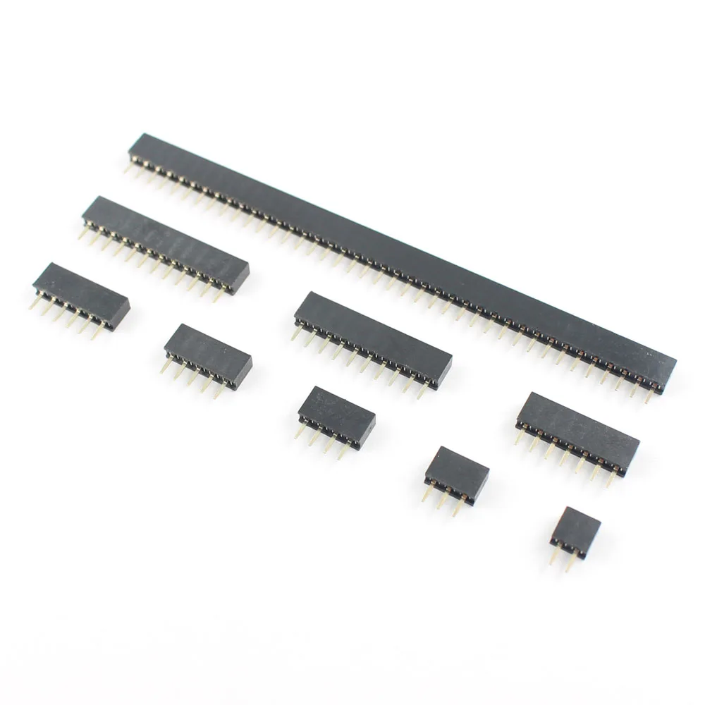 10pcs 2mm 2.0mm Pitch 1x2/3/4/5/6/7/8/9/10/11/12/13/15/16/20/32/40 Pin Single Row Straight Female Header Strip Socket Connector |