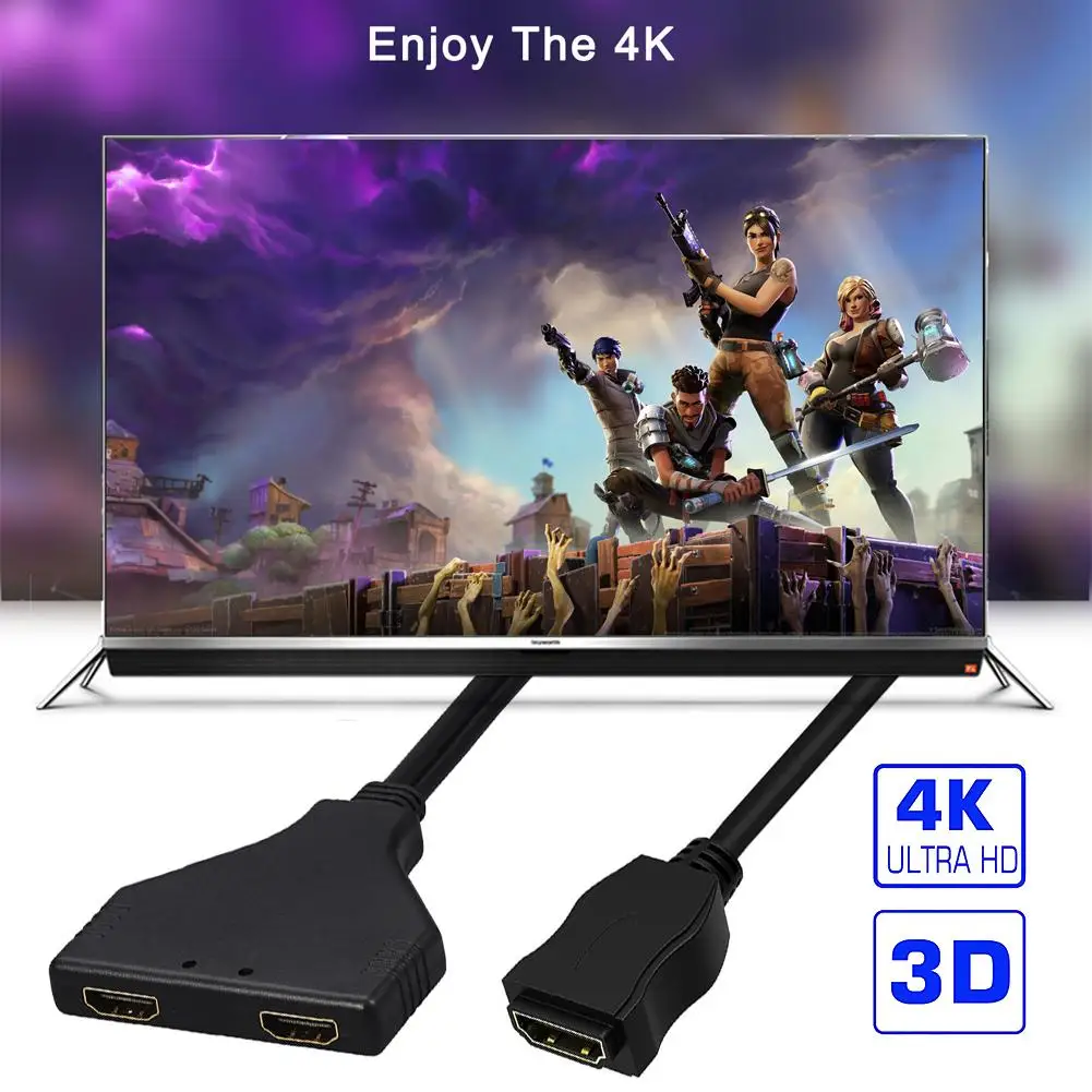 HDMI 1 в 2 Выход сплиттер HDMI мужчин и женщин сплиттер папа-папа HD кабель-адаптер с USB для 480I 480P 720P 1080I 1080P 4K