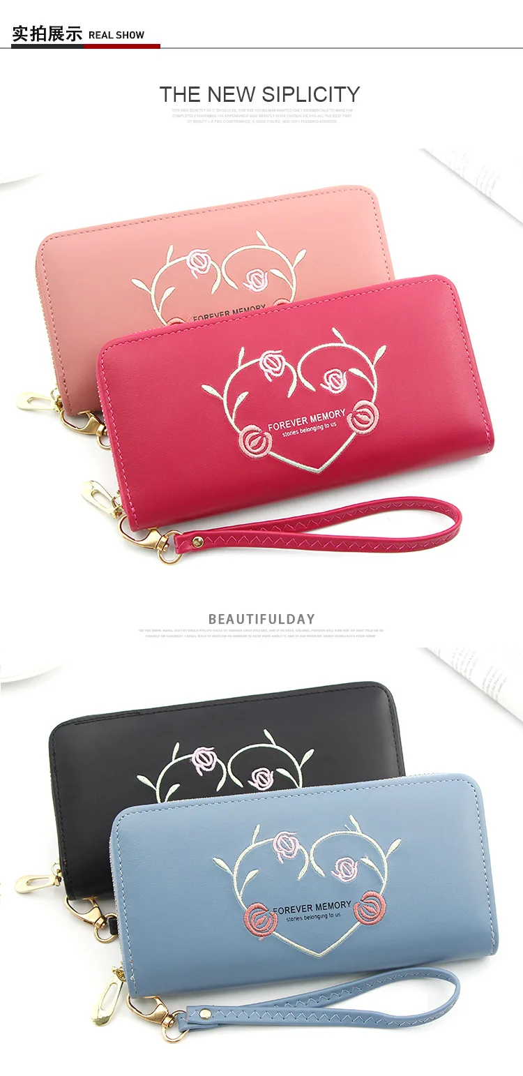 Корейская версия Новинка женский кошелек, женщин сумки, застежки-молнии, мобильные телефоны, «love» женские кошельки. Женский кошелек