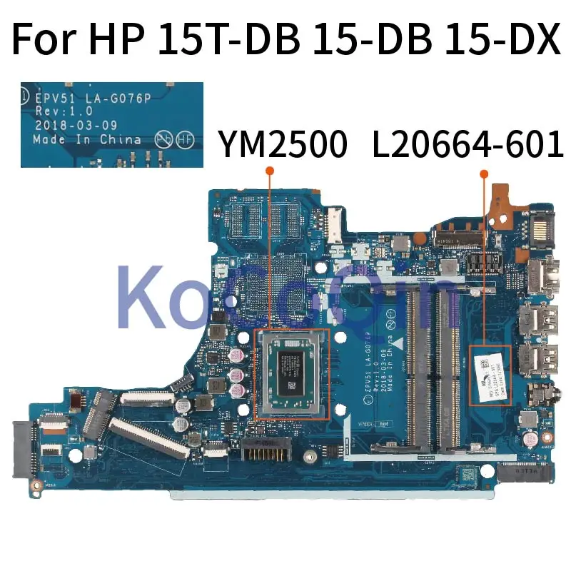 Материнская плата KoCoQin EPV51 для ноутбука HP 15T DB 15 DX YM2500|Материнские платы ноутбуков|
