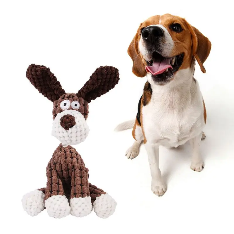 Pet Toys Dog Toys Donkey Shape Corduroy Chew Toy Dogs Puppy Squeaker Squeaky Plush Bone Molar Dog Training Accessories