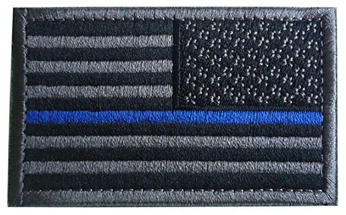 Thin Blue line 2 Обратный американский флаг США Патч тонкая синяя линия красная линия Флаг Армии США полная вышивка тактические военные петлевые патчи - Цвет: Thin Blue line 2