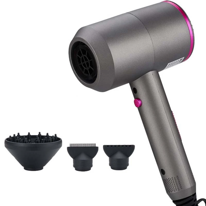 

Uk Plug Gray Negative Ionic Hair Dryer 3-In-1 Multifunctional Styling Tools Hairdryer Hair Blow Dryer Fast Straight Hot Air Styl
