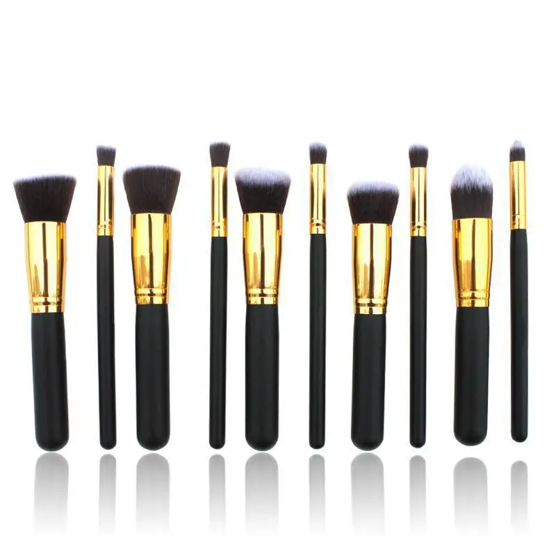 

10Pcs Fashion Portable Multifunctional Soft Makeup Brush Set 3.5CM Wood Makeup Tool Total Length 13CM Makeup Brushes