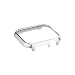 Premium Aluminum Protective Metal Case for Apple Watch - Sleek Bumper Cover (Silver)