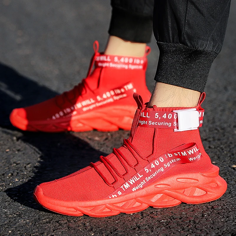 Летающая тканая Спортивная повседневная мужская обувь большого размера носки