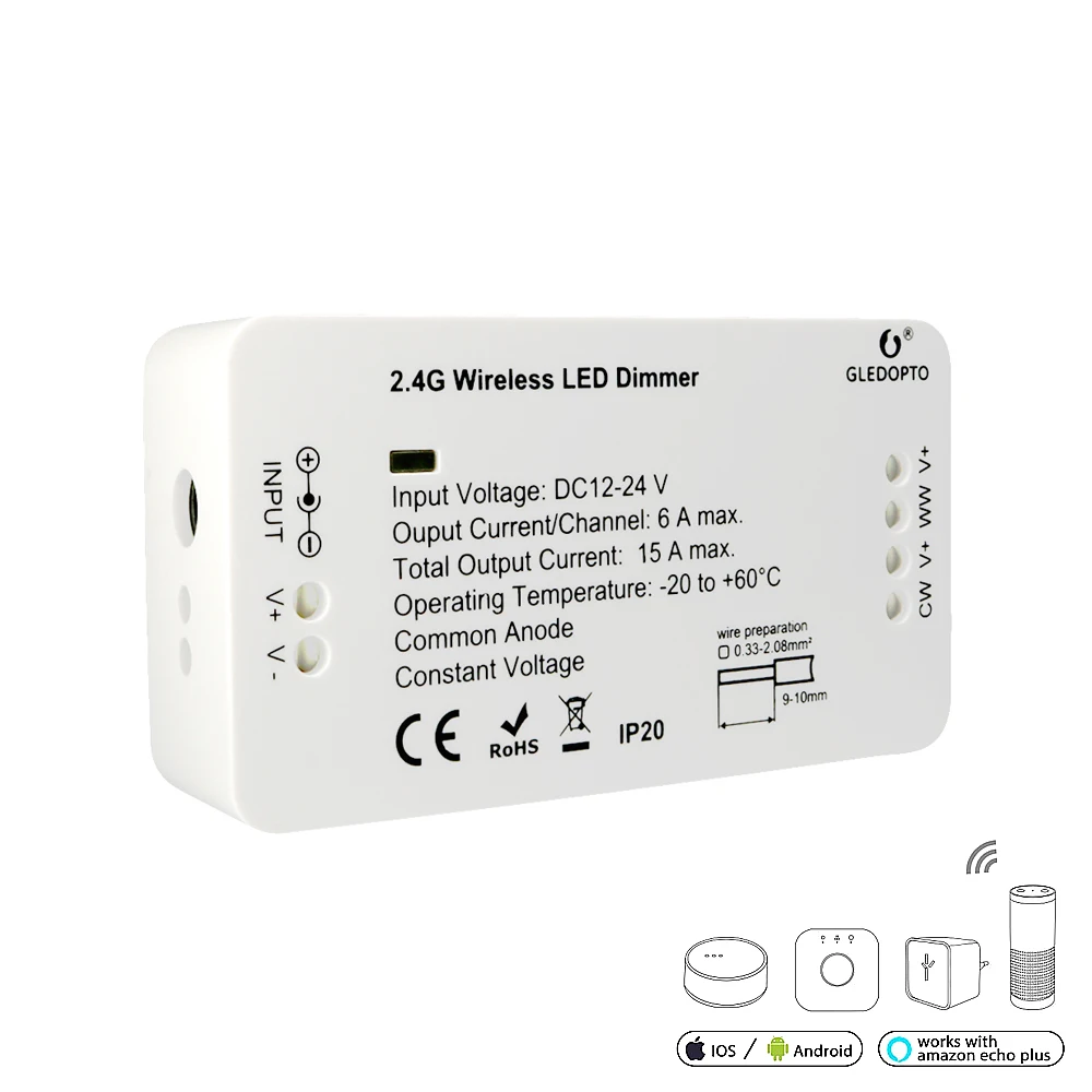 2.4G Wiress ZIGBEE LED Controller RGBW RGB+CCT 15A DC12V-24V Dimmer Led Strip Driver Smart Wifi ZIGBEE Tape Controller