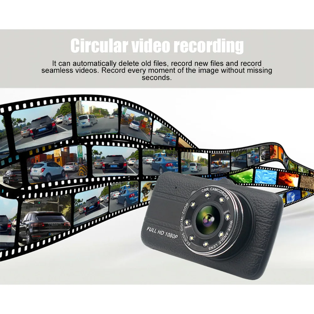 4.0in ips экран Автомобильный видеорегистратор FHD 1080P с камерой заднего вида рекордер двойные линзы Dashcam автомобильный стиль