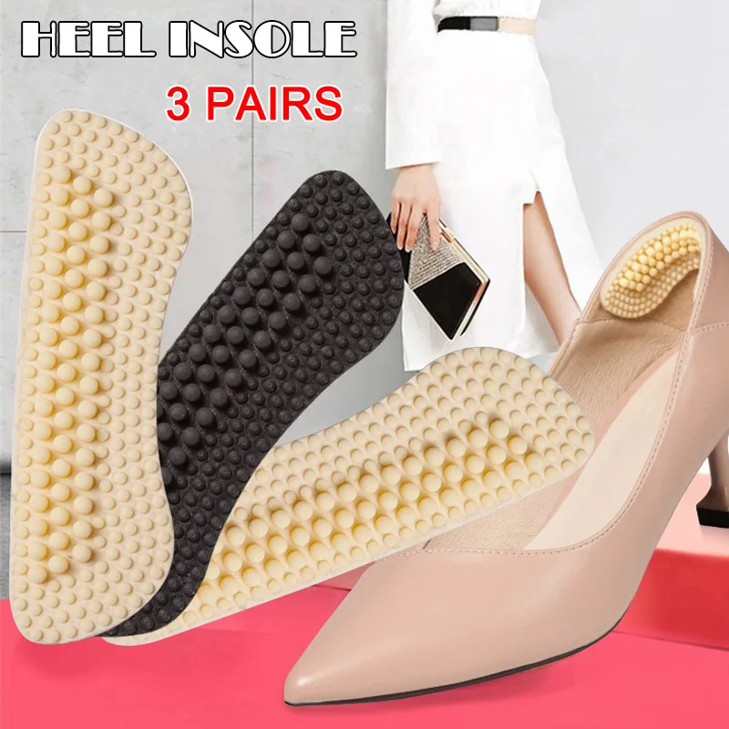 Hot Selling 3 Pairs 4D Massage Anti-blister Heel Cushions Non-slip Anti-wear Heel Pad for Shoes -B5