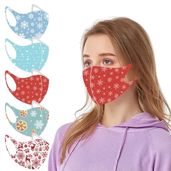 

Mascarilla Christmas Mask Merry Christmas Decor For Adult's Xmas Prints Face Masks Washable Earloop Mask Mouth Caps Washable
