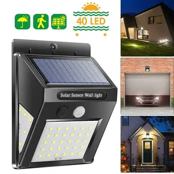 

40LEDs Solar Wall Light Three-sided Illumination Garden Motion Sensor Lamp ALI88