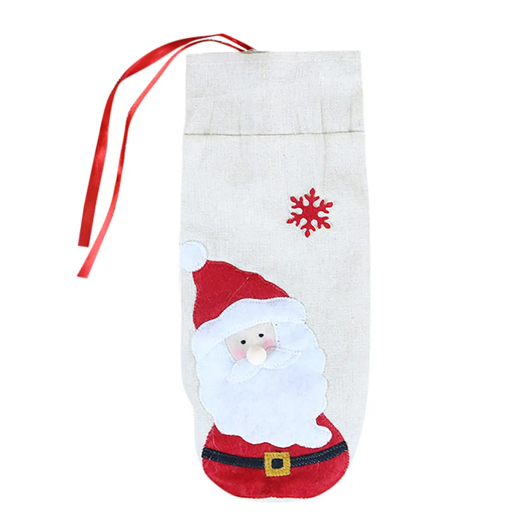 Рождественское красное вино бутылка сумка мультфильм Рождественское украшение вино Подарочная сумка Дерево упаковочные сумки счастливый новогодний Рождество FW3 - Цвет: B