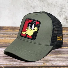 Высококачественная Кепка в стиле хип-хоп для папы, Кепка-Дальнобойщик, бейсбольная кепка Looney ttes Duffy Duck, Мужская бейсболка с вышивкой животных