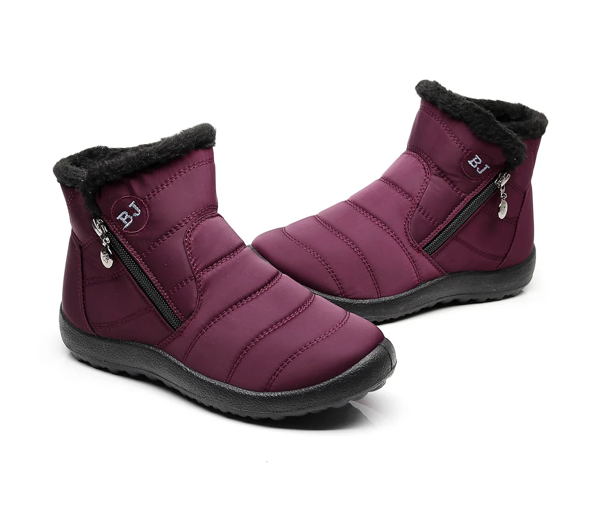 Hin Clear/сезон г.; зимние ботинки для девочек; Плюшевые водонепроницаемые хлопковые ботинки с боковой молнией; хлопковые ботинки; 43
