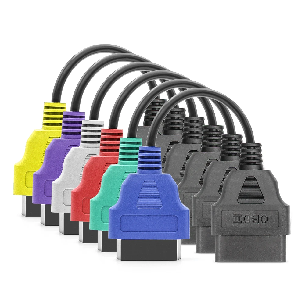 For Fiat ECU Scan 6 Color Adapter MultiECUScan OBD 2 Connector ABS Air-bag obd2 Scanner Diagnostic Cable for FiatECUScan Tool 3