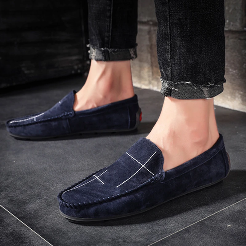 Plus Size 38-47 Leather Men's Shoes Casual Lazy Sli on Shoes for Men Soft Sole Mens Moccasins Casual Shoes ET870 (23)