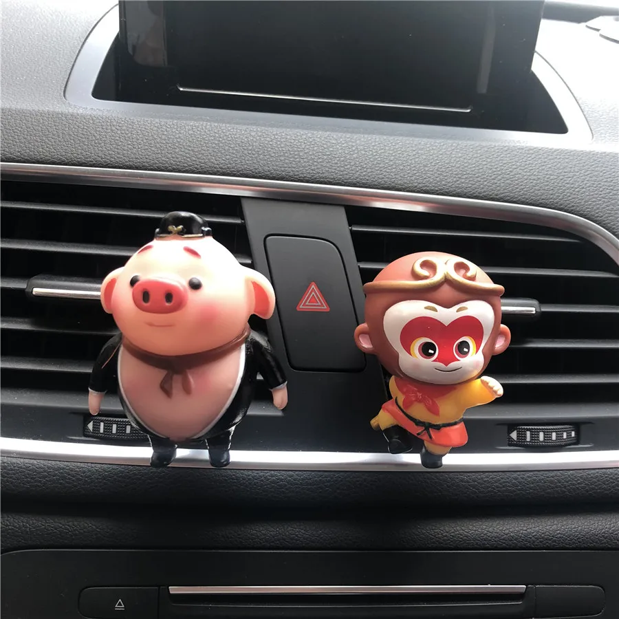 Освежитель воздуха для автомобиля с изображением мультяшной обезьяны и маленькой поросенок, автомобильные аксессуары для автомобиля