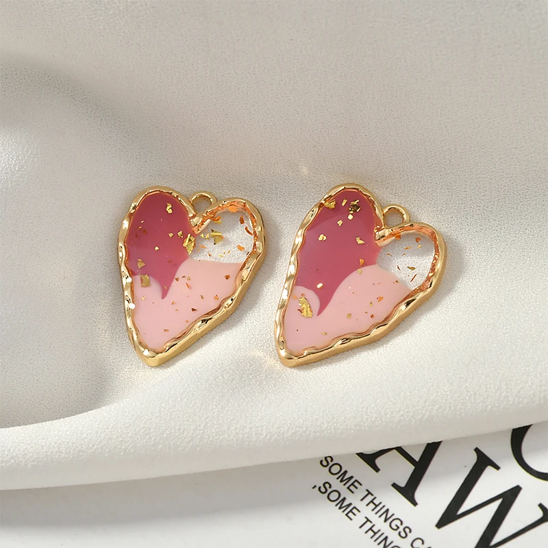 Самодельные ювелирные аксессуары, полимерные амулеты, 10 шт, 27*20 мм, блестящее масло, капля, сердце, серьги, ожерелье, подвески, орнамент, аксессуары, сделай сам