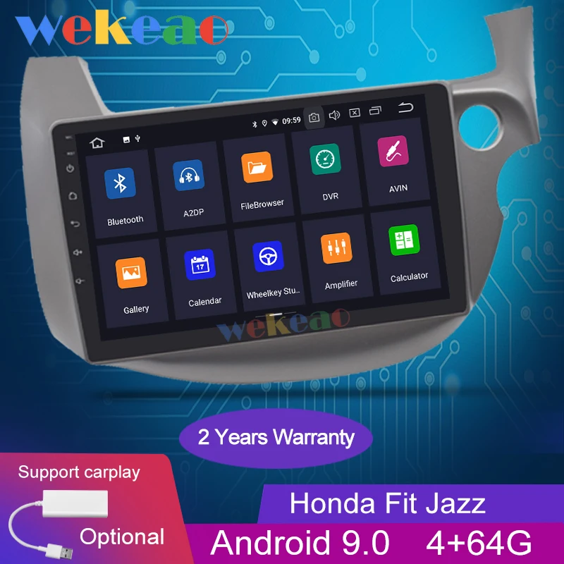 Wekeao сенсорный экран 10 1 '✝in Android 9 0 автомобильное радио для Honda Fit Jazz