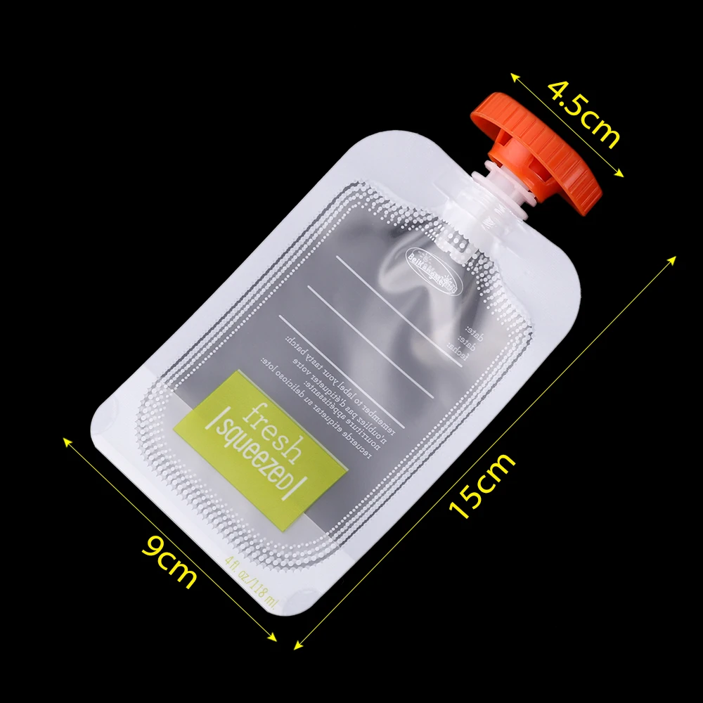 10Pcs Baby Food Storage Pouch Reusable Cover Lock Squeezed Pouch Weaning Food Storage Supplement Package