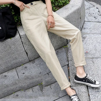 

Casual High Waist Pants Women Loose Spring Autumn Pants 2019 New Women's Pant Fashion Trouser Solid Plus Size Harem Pants