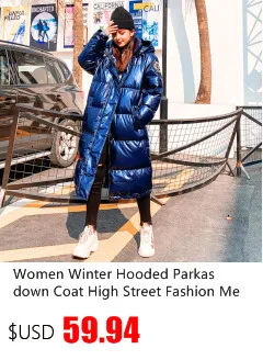 Women Winter Coat new winter hooded jacket black long Down cotton Jacket Loose warm Glossy women's parka Cotton Coat MY235