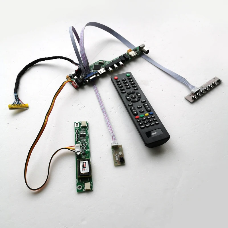 For MT170EN01 V.E/V.G keyboard+Remote+Inverter VGA USB AV LVDS 2CCFL 30Pin LCD panel monitor T.V56 drive card board DIY kit | Компьютеры и