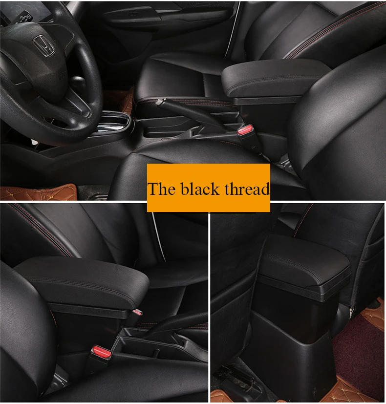 Для Honda Jazz Fit подлокотник коробка Универсальная автомобильная центральная консоль smart forfour caja модификация двойной поднят с USB без сборки