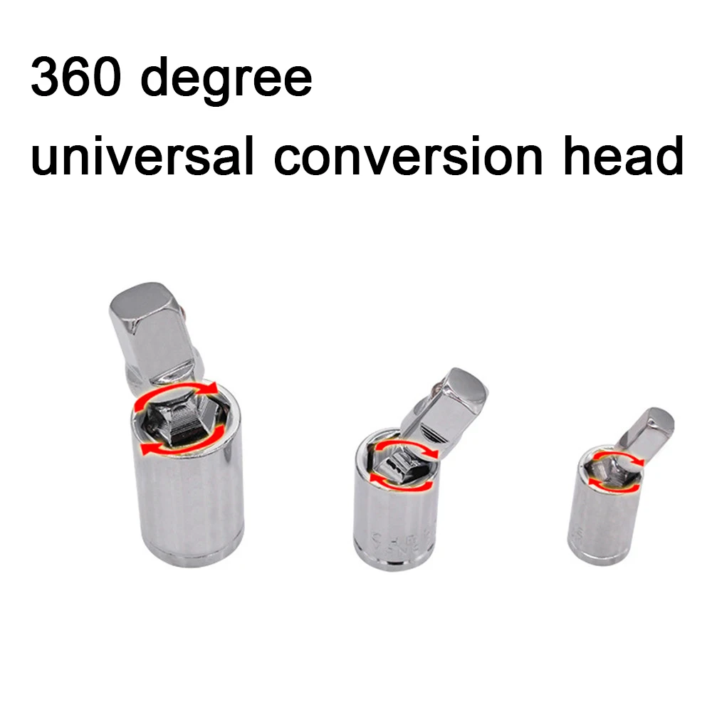 New Metal Gimbal Cardan Joint Small Sleeve Adapter Change Head 6.3/10/12.5mm1/2 Turn 3/8 Medium 1/4 Car Disassembly Tool |