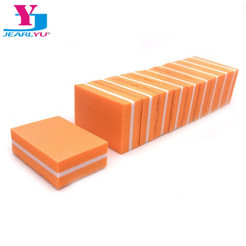 

20Pcs Nail File Sponge Double-sided Sanding Buffer Block Pedicure Manicure Care Orange All UV Gel Nail Art Travel Design New Hot