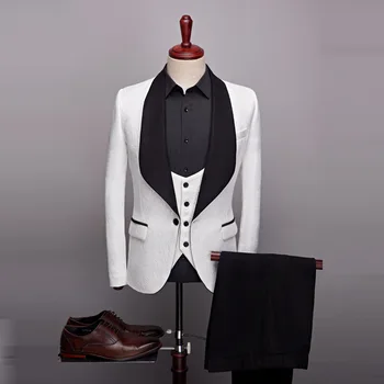 

Fashion Champagne Men Suits Two Piece Set (Blazer+Pants) Prom Suits 2020 Mens Dress Suits Wear