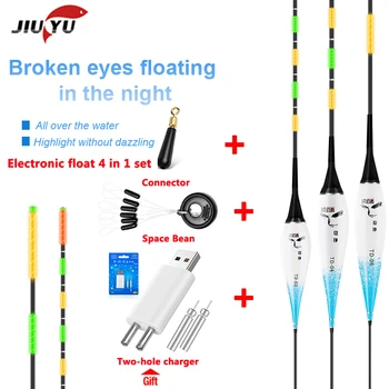 HOT DEAL ❤️ JiuYu 3Pcs/lot Led Electronic Fishing Float Set with Battery Night Floats Balsa Wood Night Vision Fishing Tackle Luminous CR425 - discount item 50% OFF Sports & Entertainment