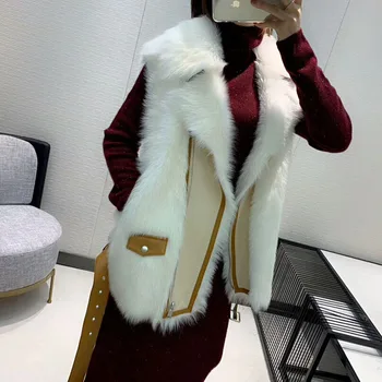 

2019 Winter Women's New Fashion Cool Top Quality British Style Fur Locomotive Vest Free Shipping Worldwide