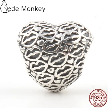 

Qikaola Lover's Kiss Love Shape Beads Fit 3mm Bracelet 2020 New Arrival 100% Real 925 Sterling Silver Beads DIY Jewelry S260