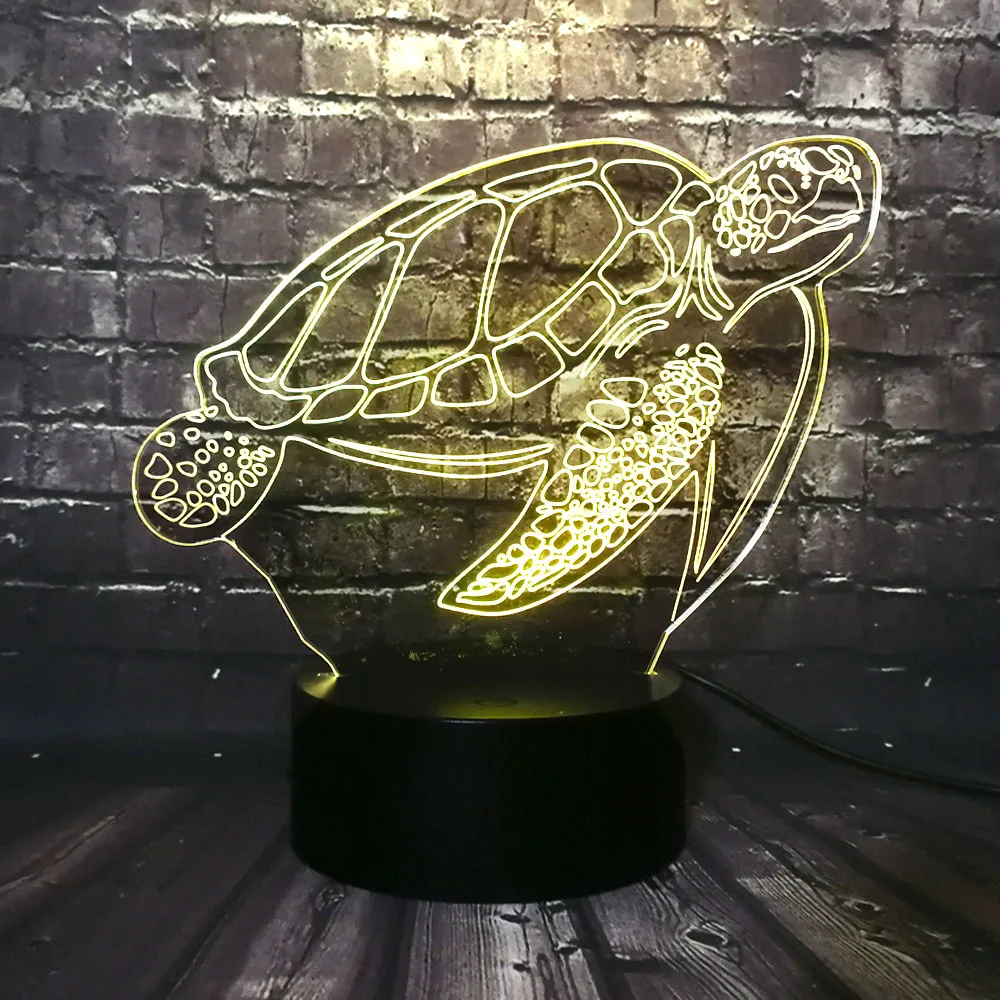 Бесплатная доставка плавающие морские Черепашки животные 3D светодиодный ночник