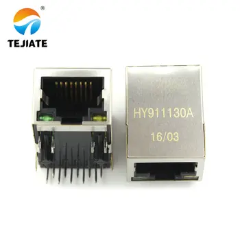 

10PCS HR911130A/HY911130A Gigabit RJ45 network interface socket with light