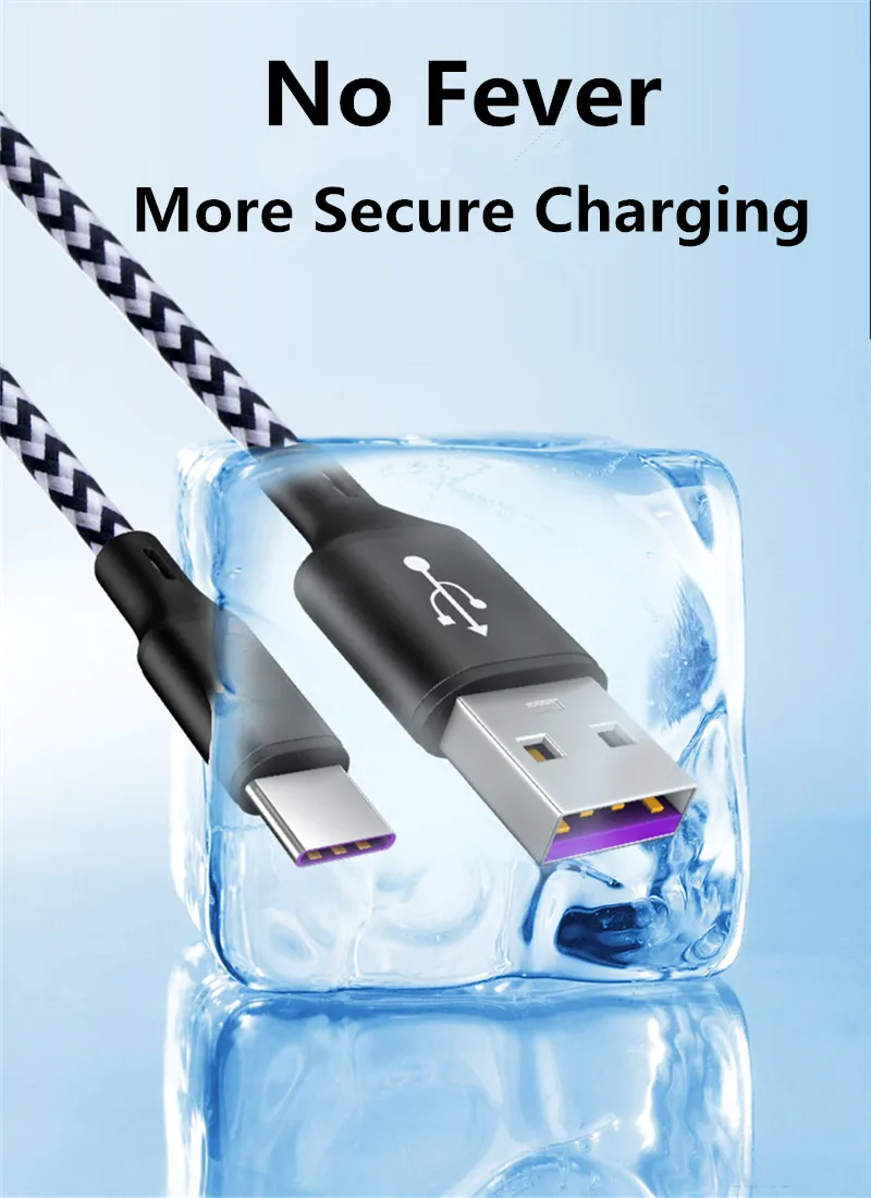 QYZSUN 5A USB Type C Cable Fast Charging Cord For Huawei P20 P30Mate 9 Pro Mi6 Phone Charger Data Sync Cables For SamSung S8 S9
