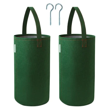 

2pcs Felt Cloth Anti Corrosive Container Hanging Type Breathable Cherry Planting Removable Large Capacity Foldable Grow Bags