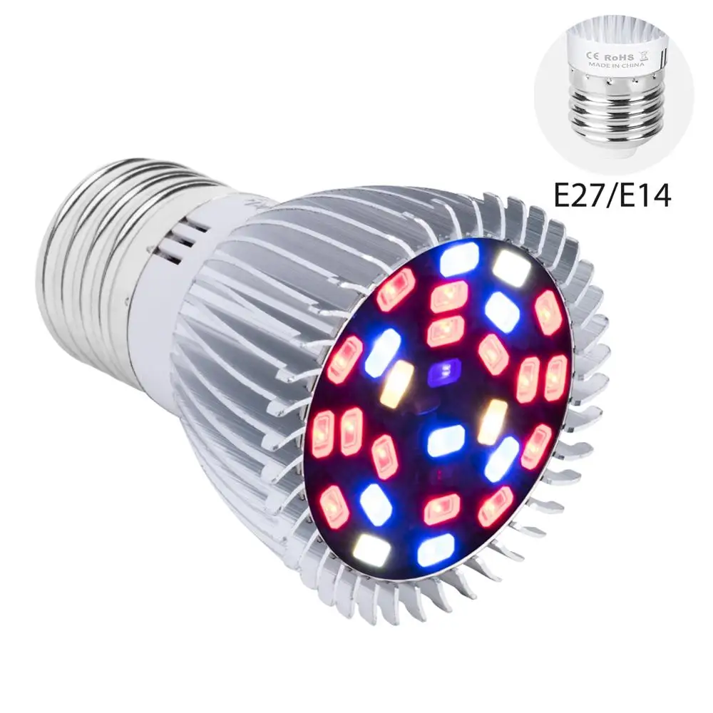 

E27 LED Grow Light Full Spectrum Bulb 220V E14 LED Plants Growing Light Bulb 18W 28W Greenhouse Indoor LED Grow Tent Bulb 5730